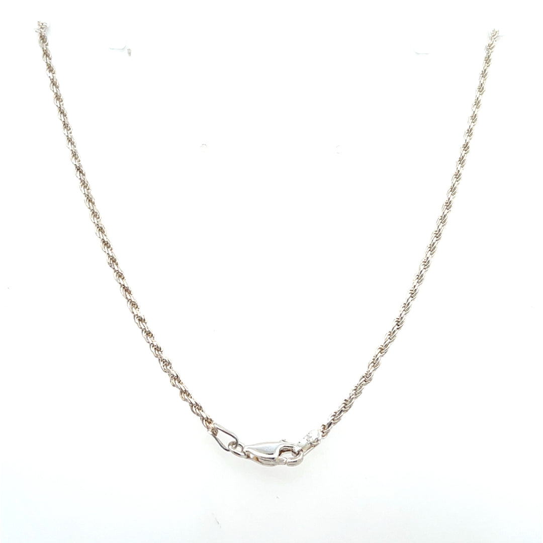 Estate Sterling Silver Rope Chain Necklace