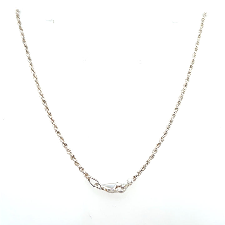 Estate Sterling Silver Rope Chain Necklace