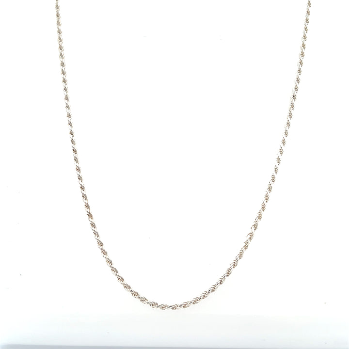 Estate Sterling Silver Rope Chain Necklace