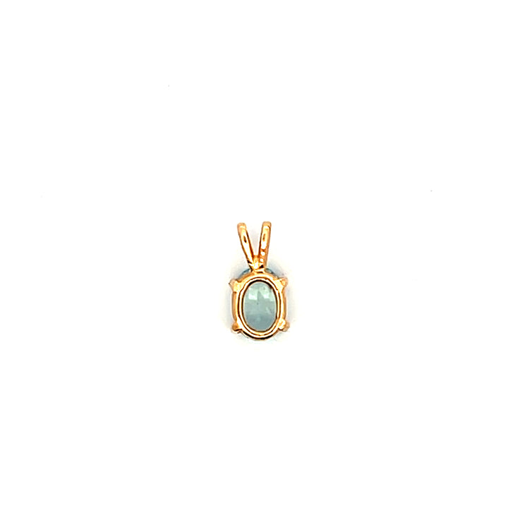 Estate 14K Yellow Gold 0.53CTW Oval Aquamarine Solitaire Vintage Pendant
