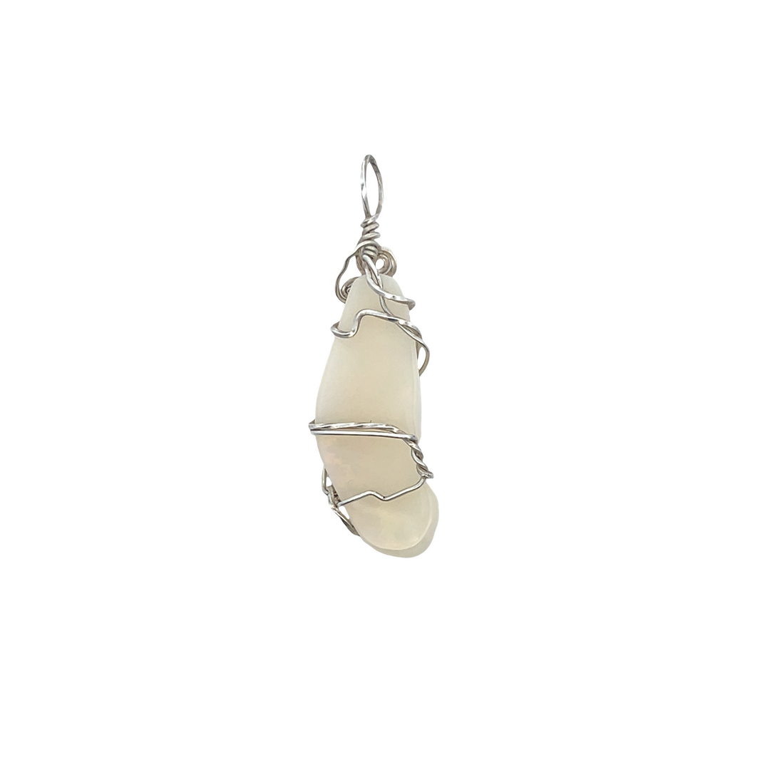 Estate Sterling Silver Freeform Synthetic Opal Pendant