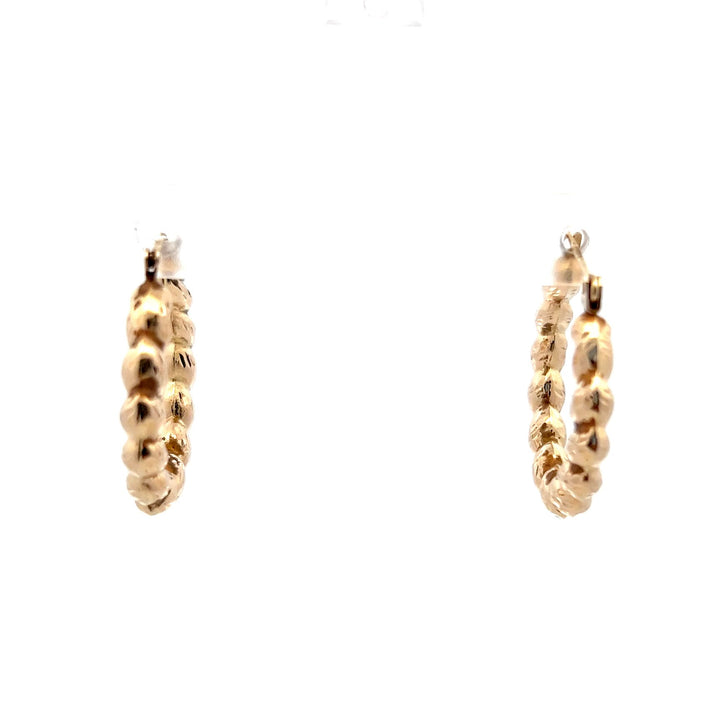 Estate 14K Yellow Gold Shrimp Style Hoop Earrings