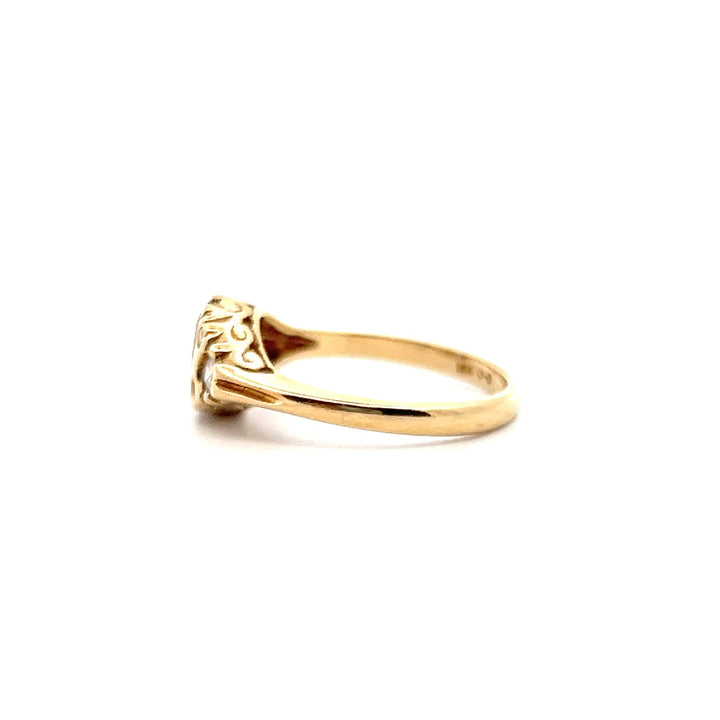 Estate 18K Yellow Gold 0.90CTW Oval Tanzanite & Diamond Ring