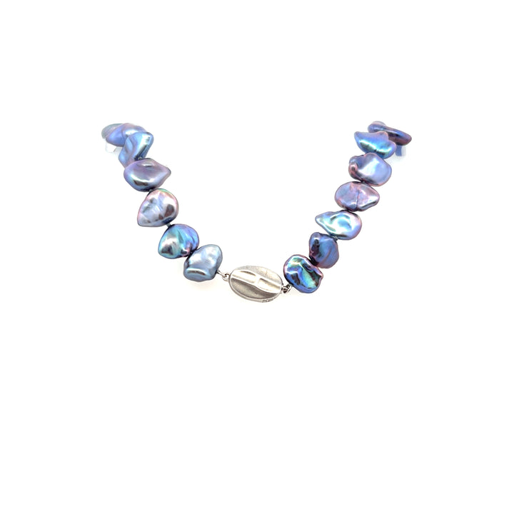 Estate Sterling Silver Lavender Baroque Pearl Necklace, Vintage