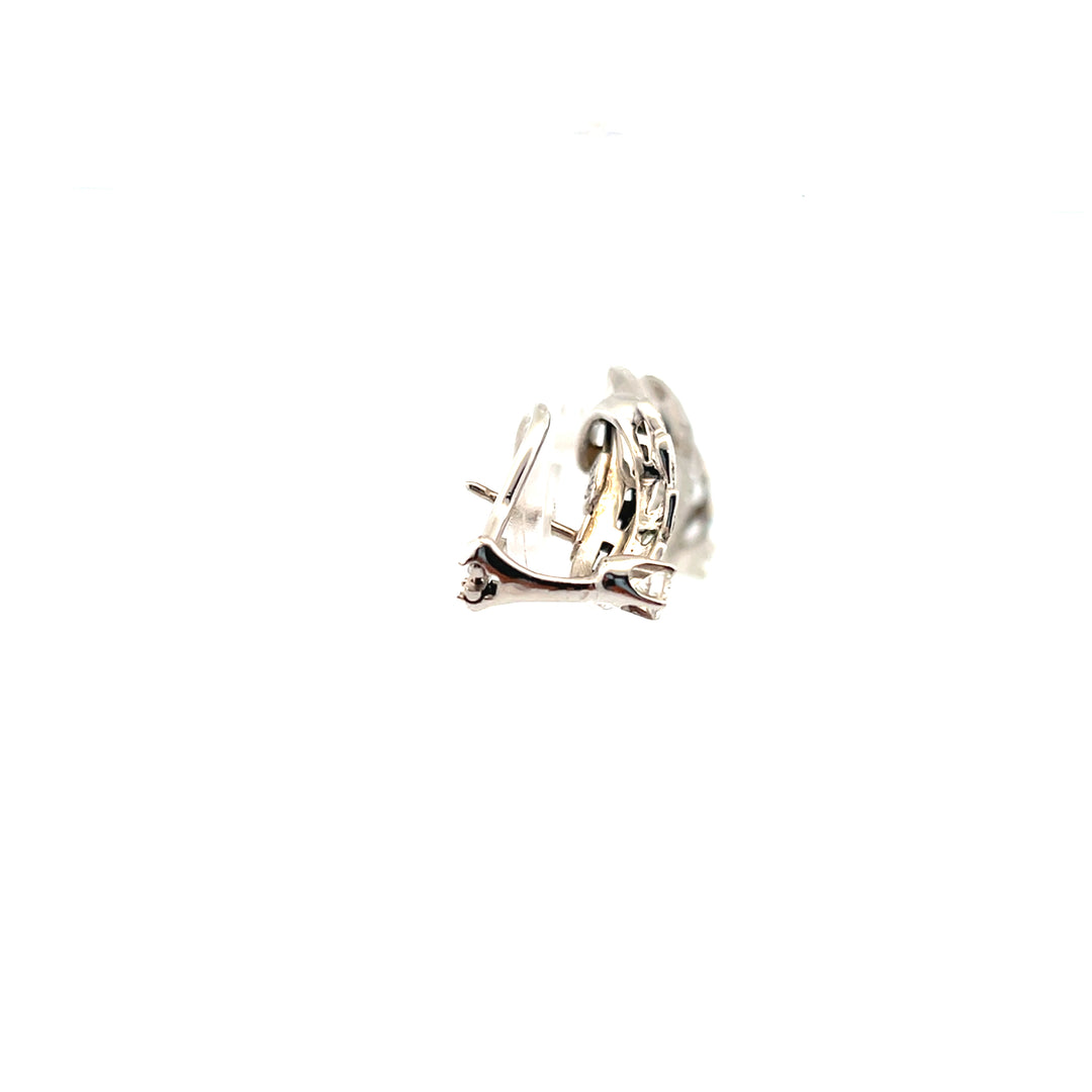 Estate 14KT White Gold Diamond Spray Earrings, ca. 1950's