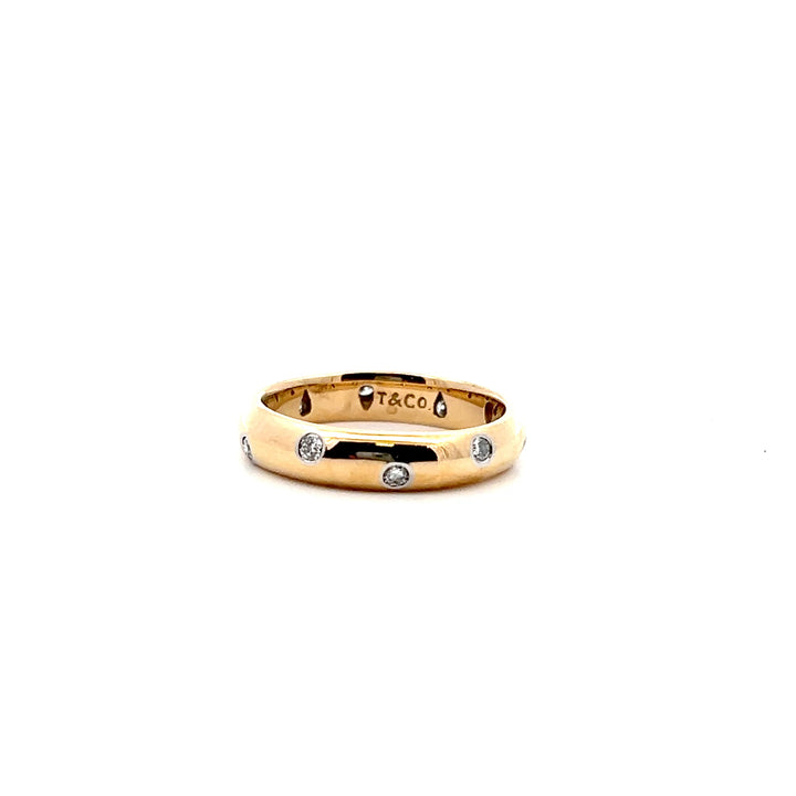 Estate 18KT Yellow Gold & Platinum Tiffany & Co. Diamond Band