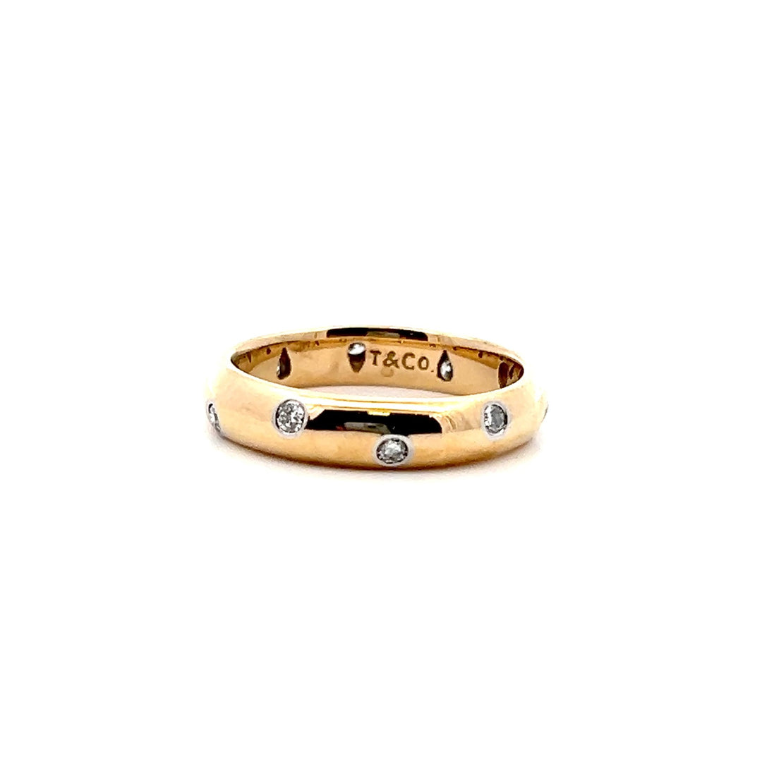 Estate 18K Yellow Gold & Platinum 0.30CTW Diamond Band by Tiffany and Co.