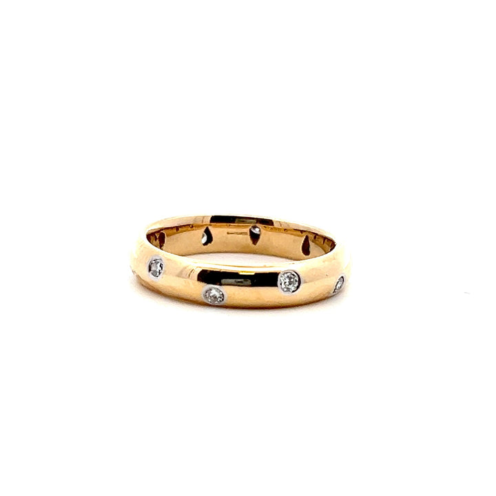 Estate 18K Yellow Gold & Platinum 0.30CTW Diamond Band by Tiffany and Co.