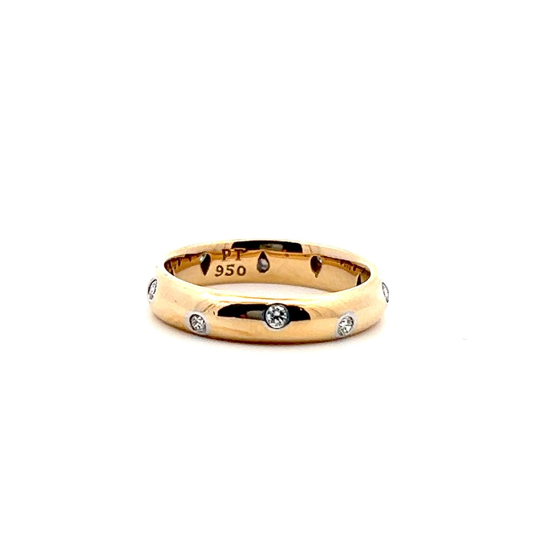 Estate 18K Yellow Gold & Platinum 0.30CTW Diamond Band by Tiffany and Co.