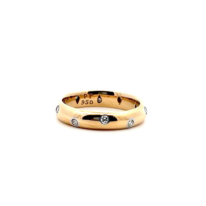 Estate 18K Yellow Gold & Platinum 0.30CTW Diamond Band by Tiffany and Co.