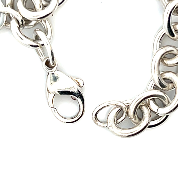 Estate Sterling Silver Tiffany & Co. Vintage Heart Charm Bracelet