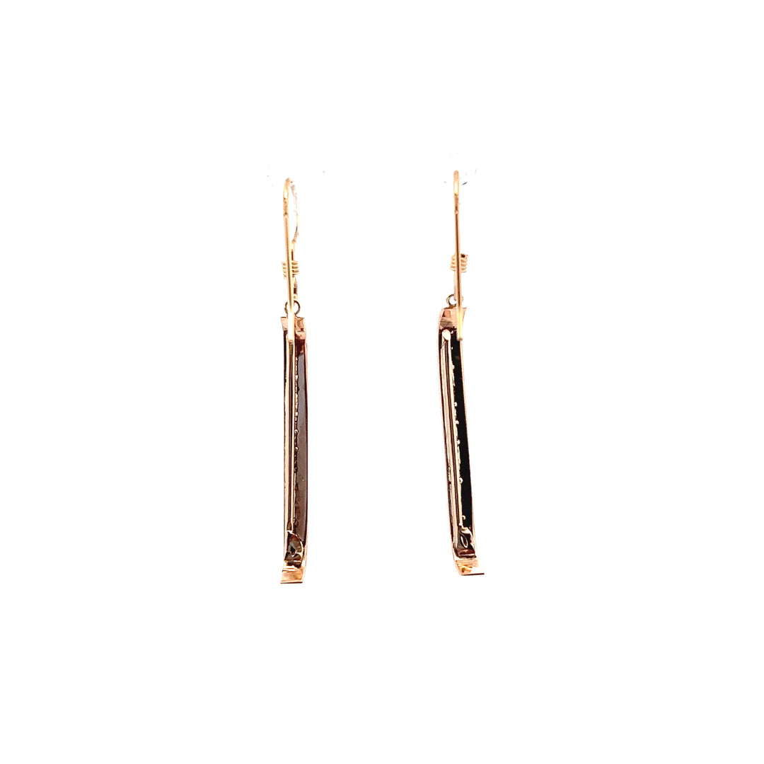 14KT Yellow Gold Seed Pearl & Turquoise Drop Earrings