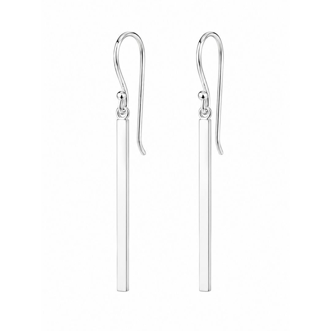 Sterling Silver 1.5" Bar Drop Earrings