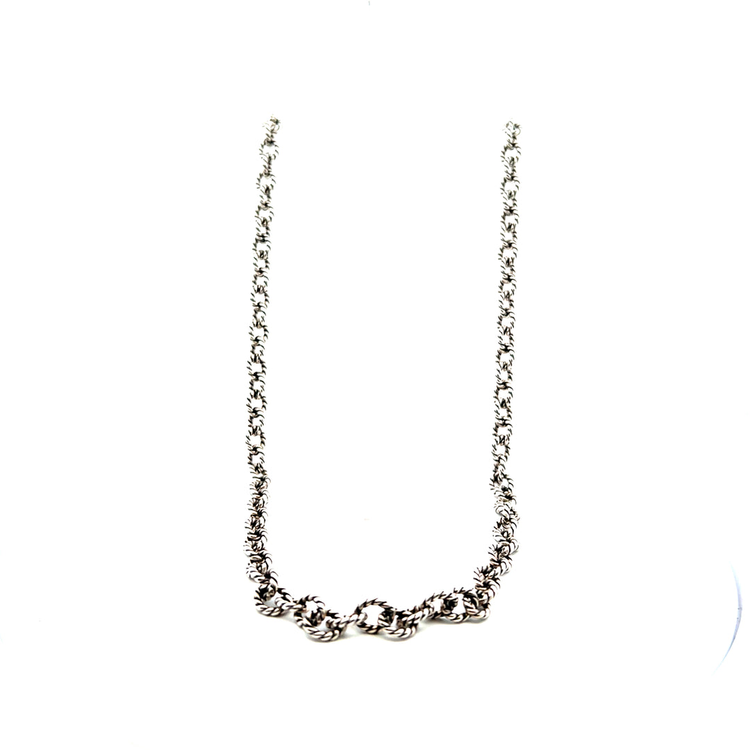 Estate Sterling Silver Carolyn Pollack Relios Twisted Link Chain Necklace