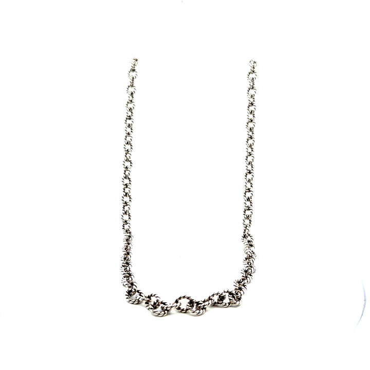Estate Sterling Silver Carolyn Pollack Relios Twisted Link Chain Necklace