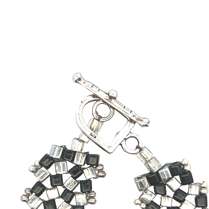 Estate Sterling Silver Diane Wright Woven Bead Bracelet