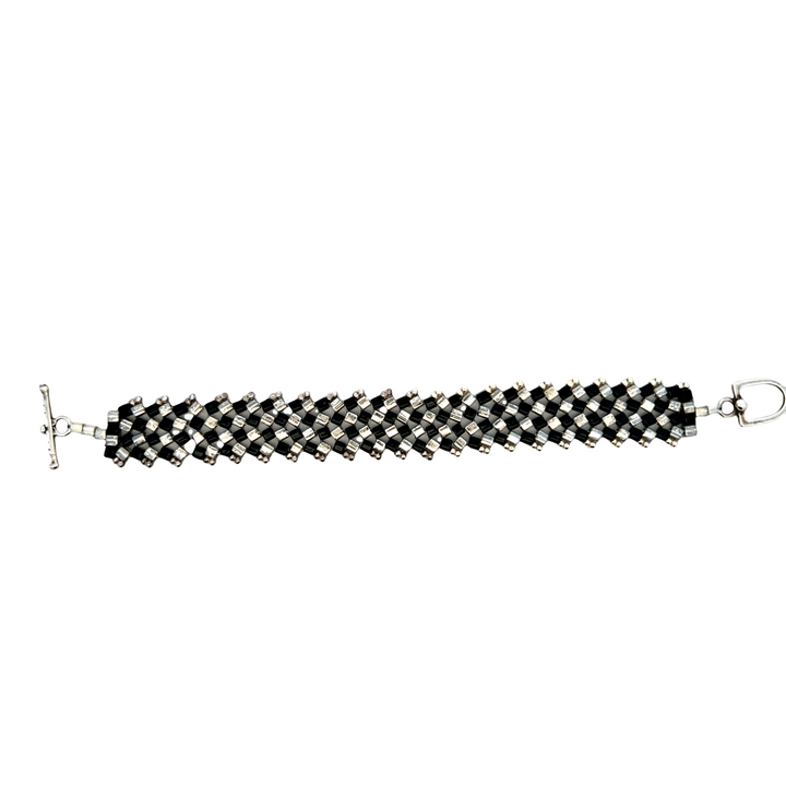 Estate Sterling Silver Diane Wright Woven Bead Bracelet