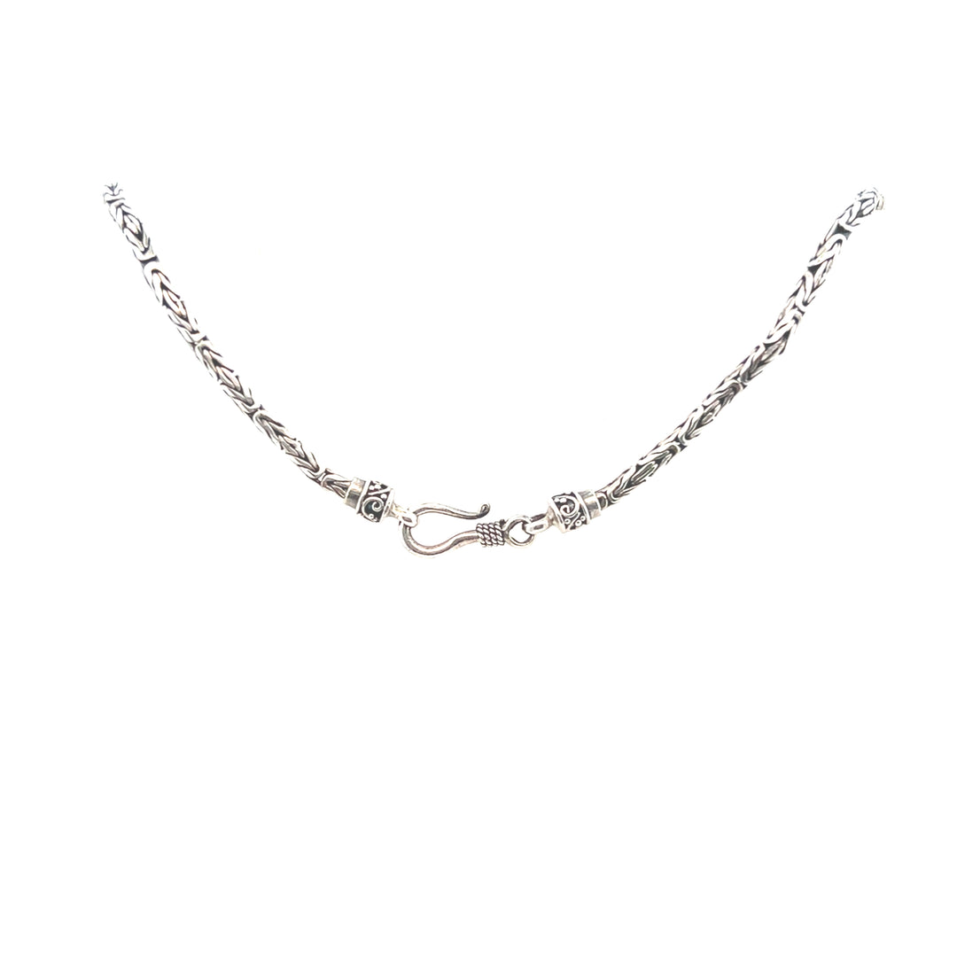 Estate Sterling Silver Byzantine Chain Necklace, Vintage
