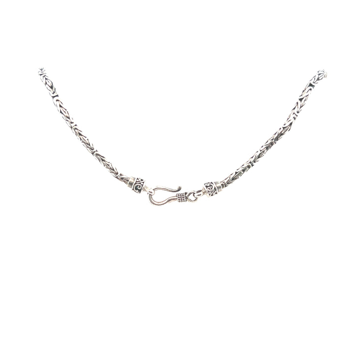 Estate Sterling Silver Byzantine Chain Necklace, Vintage