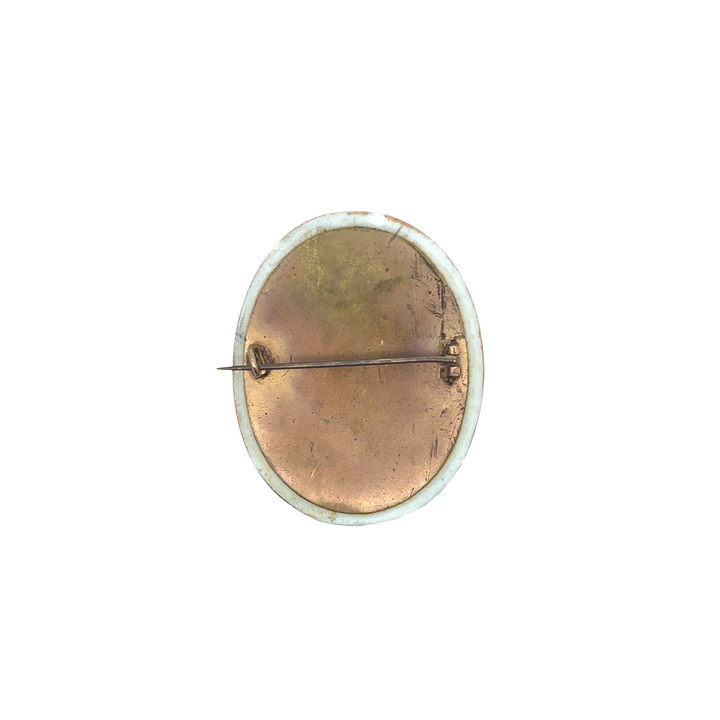 Estate Base Metal Virgin Mary Mini Portrait Pin, Edwardian