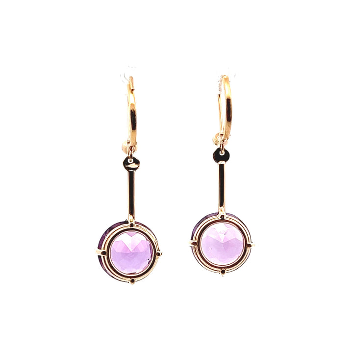 Estate 14K Yellow Gold 11.94CTW Amethyst Solitaire Drop Earrings