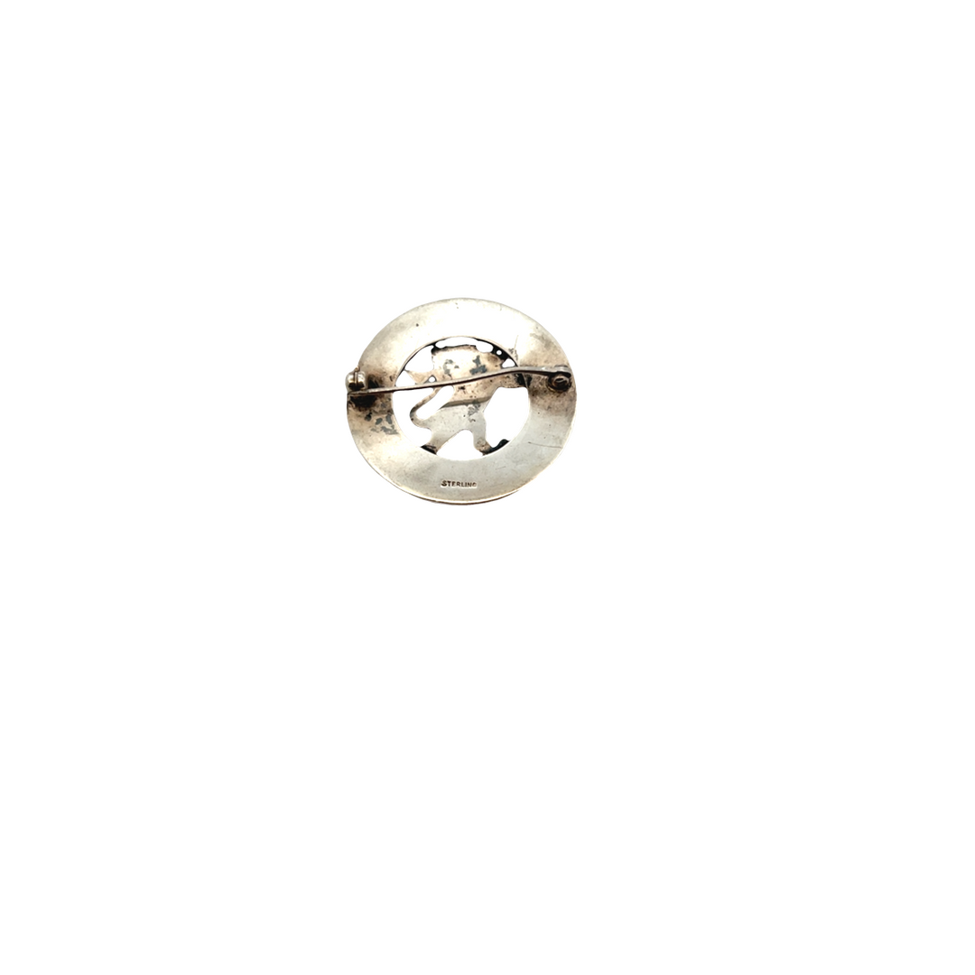 Estate Sterling Silver Scottish Rampant Lion Kilt Brooch, Vintage