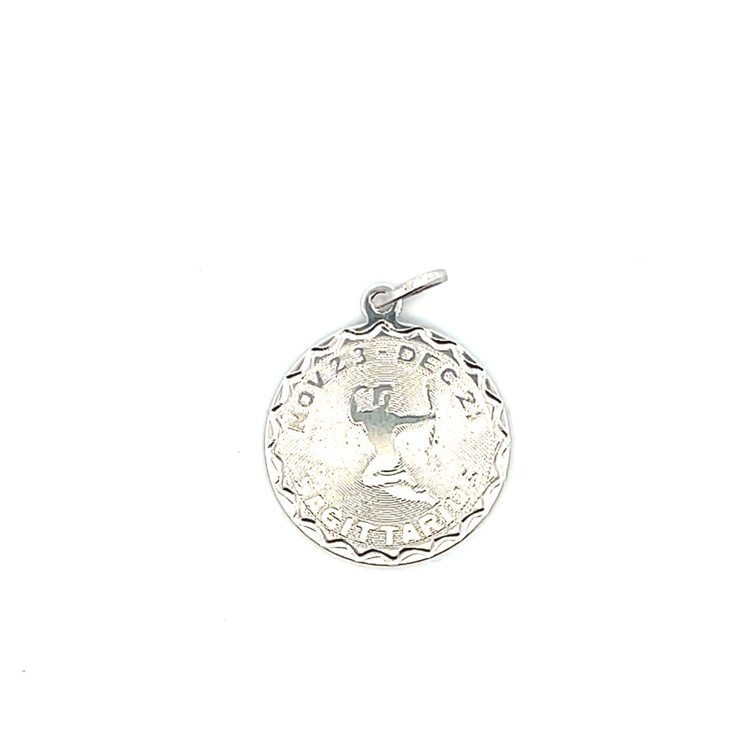 Estate Sterling Silver Sagittarius Disc Charm