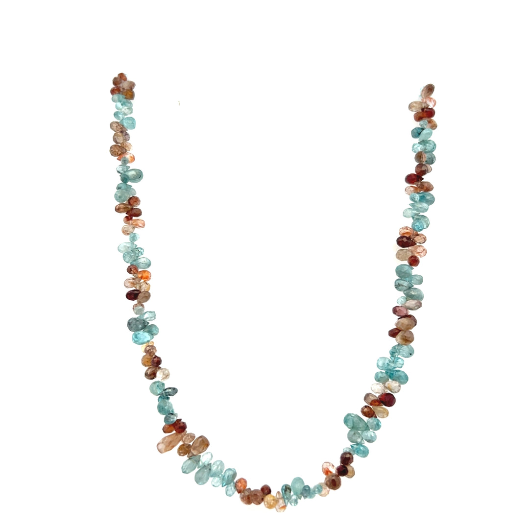 Estate Sterling Silver Multi-Color Briolette Tourmaline Necklace