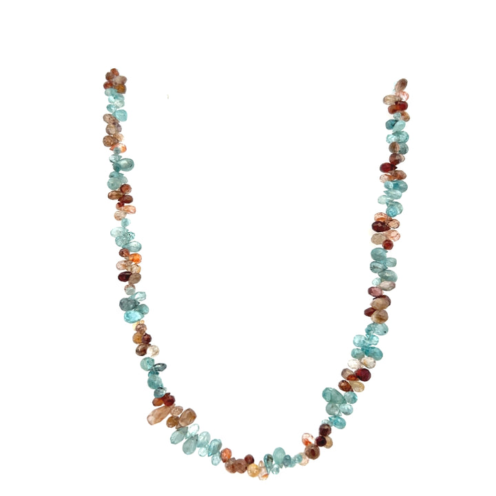 Estate Sterling Silver Multi-Color Briolette Tourmaline Necklace