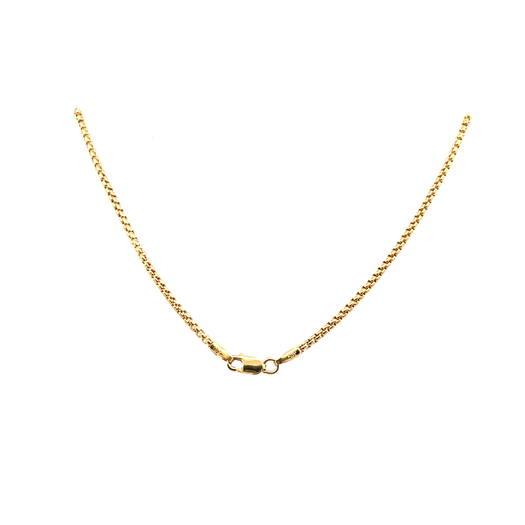 Estate 14KT Yellow Gold Rounded Box Chain Necklace