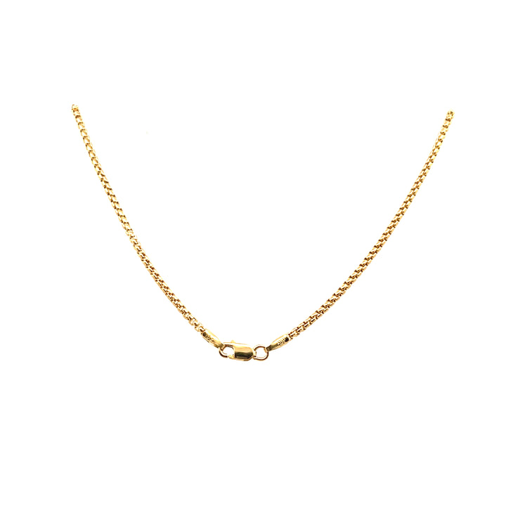 Estate 14KT Yellow Gold Rounded Box Chain Necklace