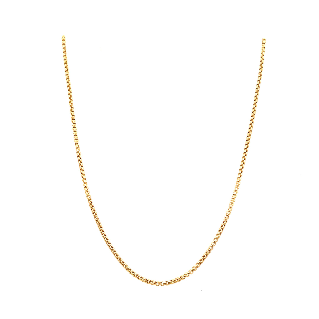 Estate 14KT Yellow Gold Rounded Box Chain Necklace