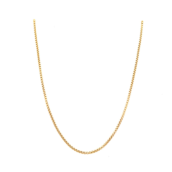 Estate 14KT Yellow Gold Rounded Box Chain Necklace