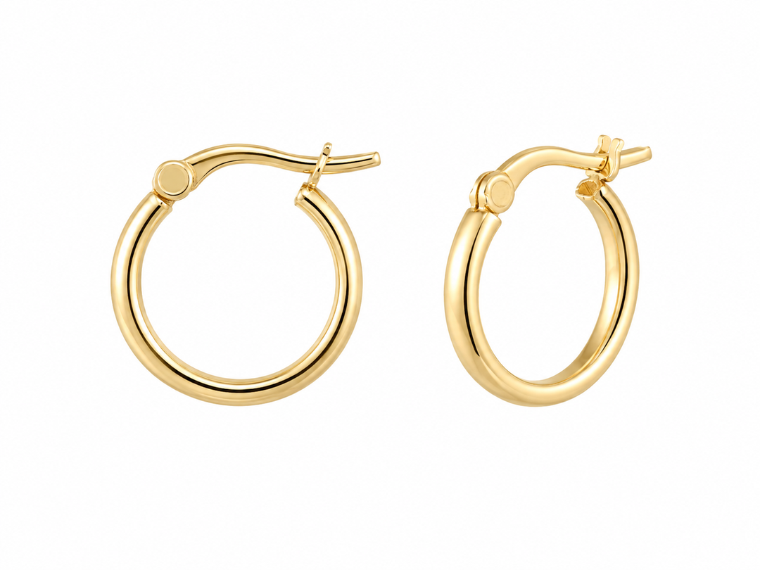 14KT Yellow Gold Vermeil French-Lock Tube Hoops