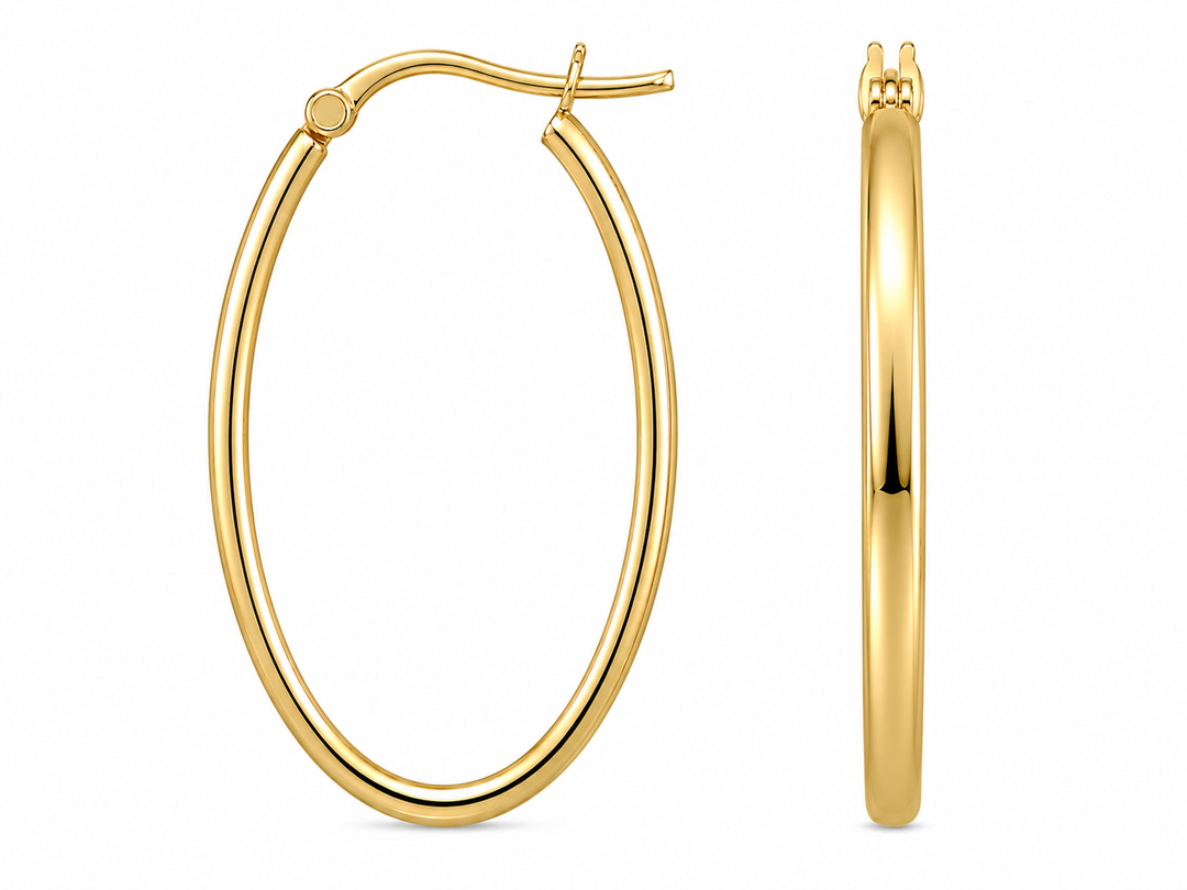 14KT Yellow Gold Vermeil French-Lock Tube Hoops