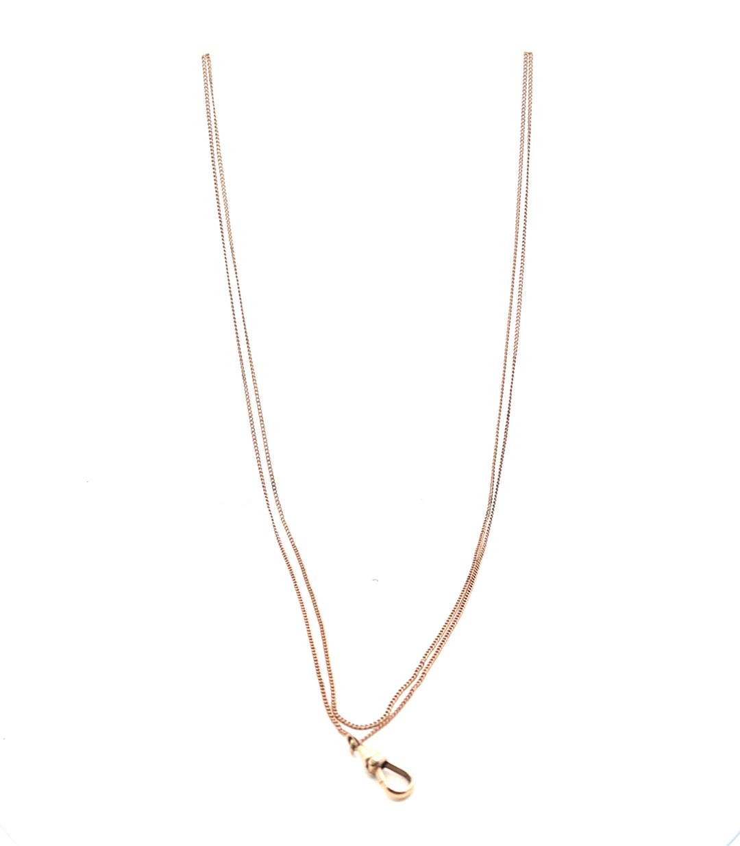 Estate Rose Gold Filled Opal Long Guard Chain, ca. 1880's