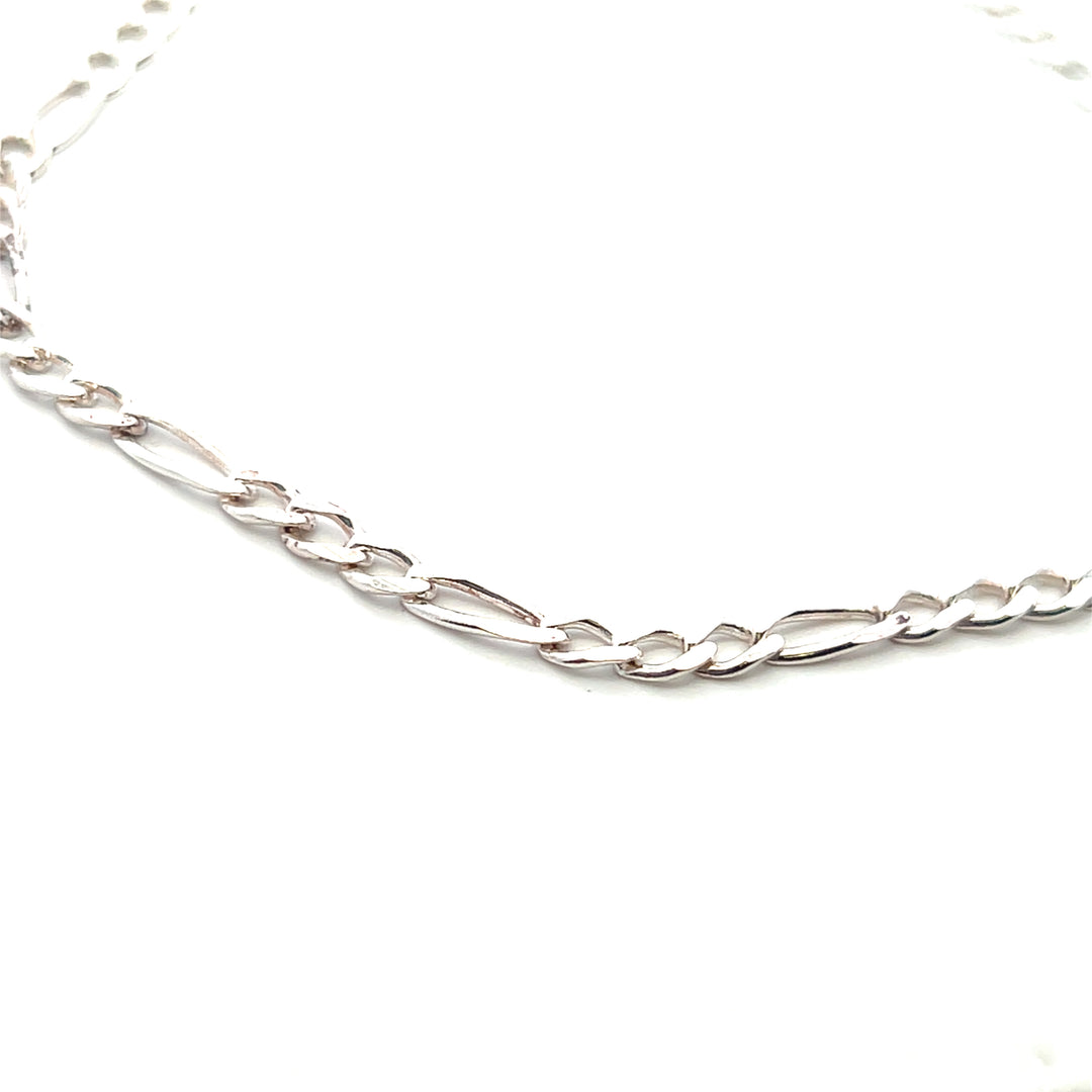 Estate Sterling Silver Figaro Chain Bracelet