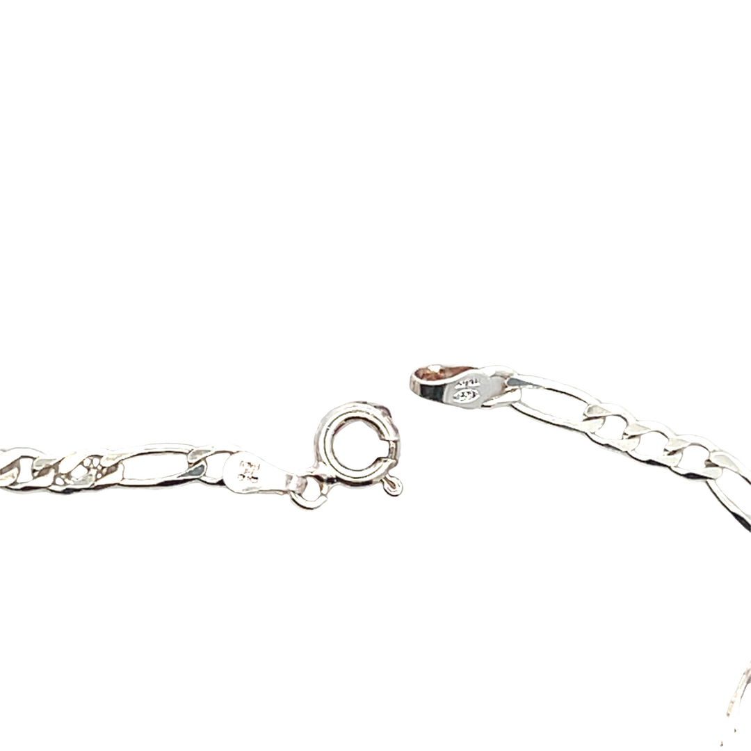 Estate Sterling Silver Figaro Chain Bracelet