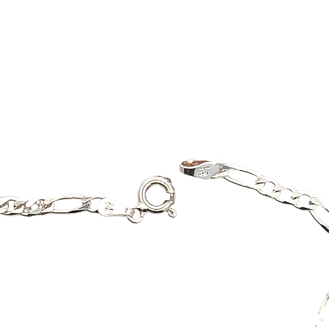 Estate Sterling Silver Figaro Chain Bracelet