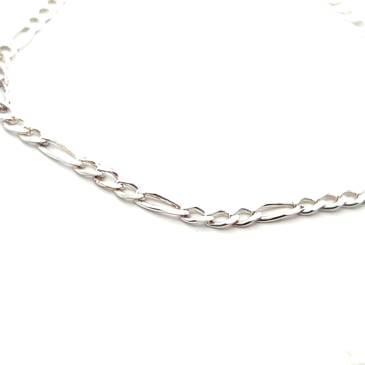 Estate Sterling Silver Figaro Chain Bracelet