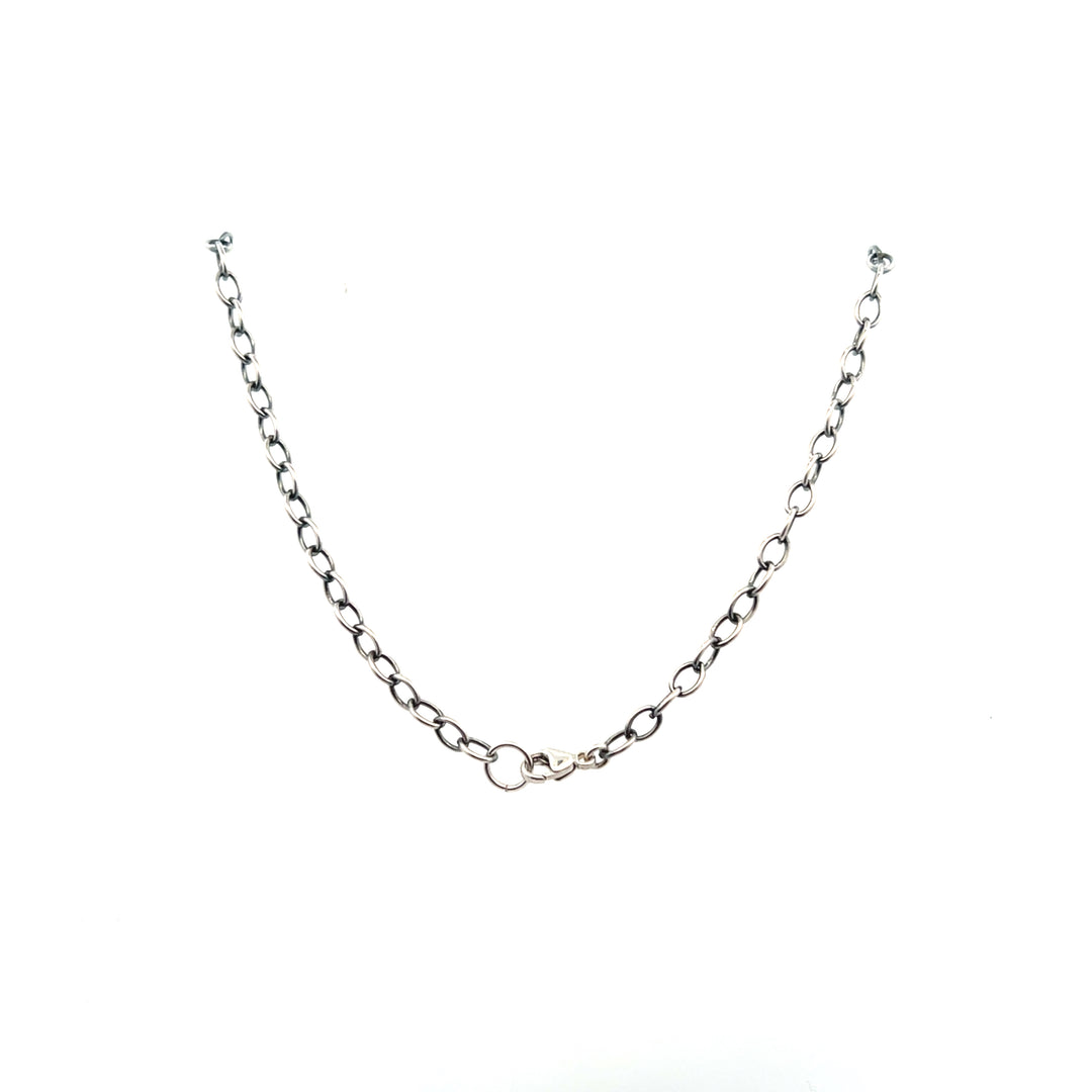 Estate Sterling Silver Geometric Scroll Necklace