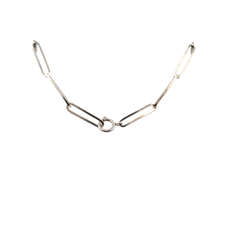 Estate Sterling Silver Paperclip Chain Necklace