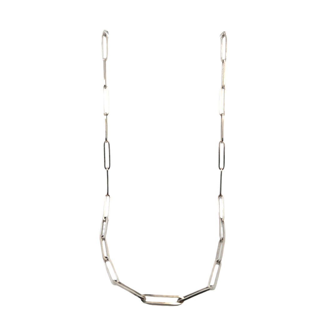 Estate Sterling Silver Paperclip Chain Necklace