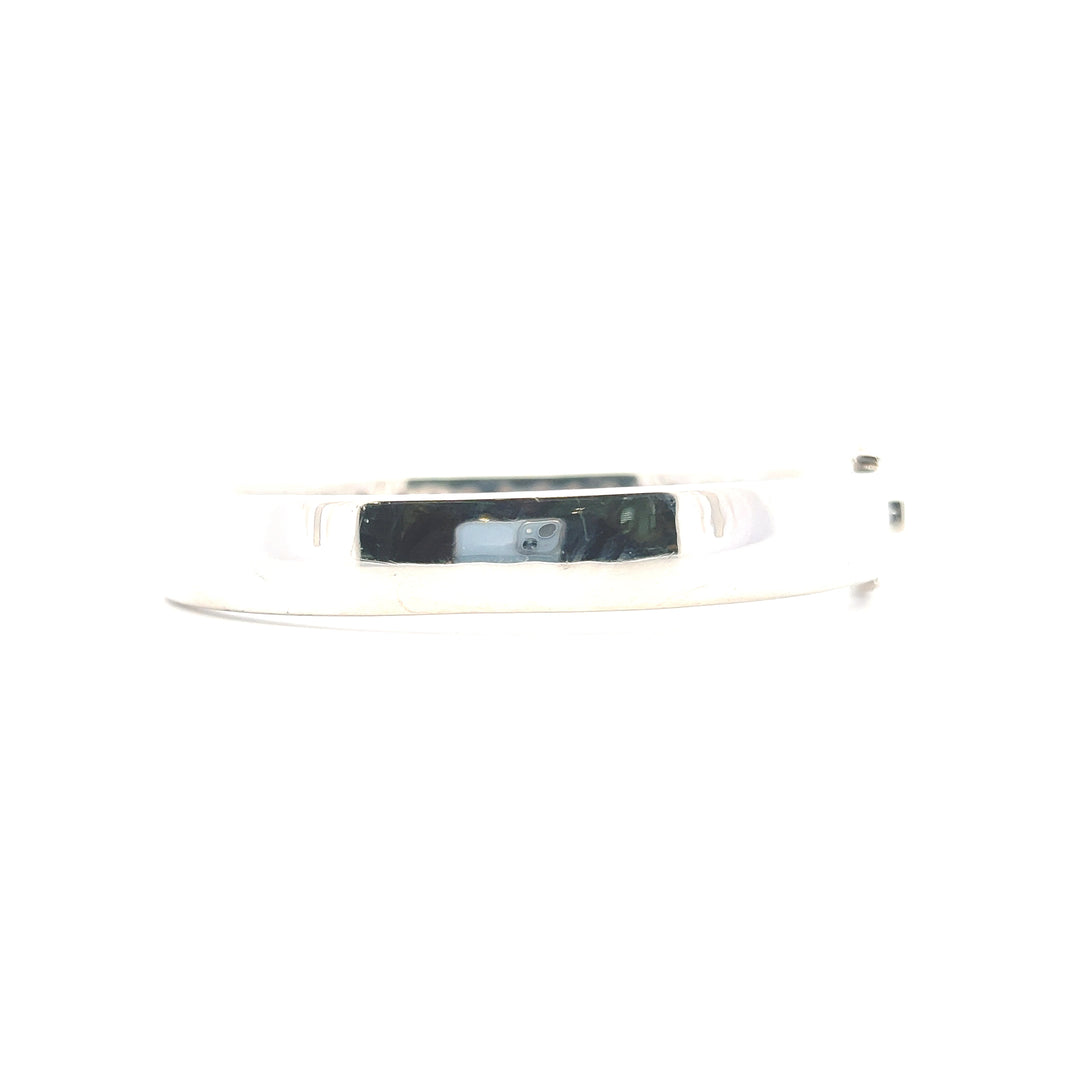 Estate Sterling Silver & 18KT Yellow Gold Sapphire Bangle, ca. 1990's