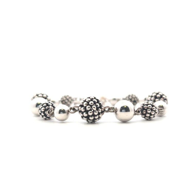 Estate Sterling Silver Michael Dawkins Caviar Ball Bracelet