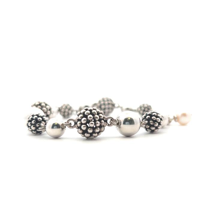 Estate Sterling Silver Michael Dawkins Caviar Ball Bracelet