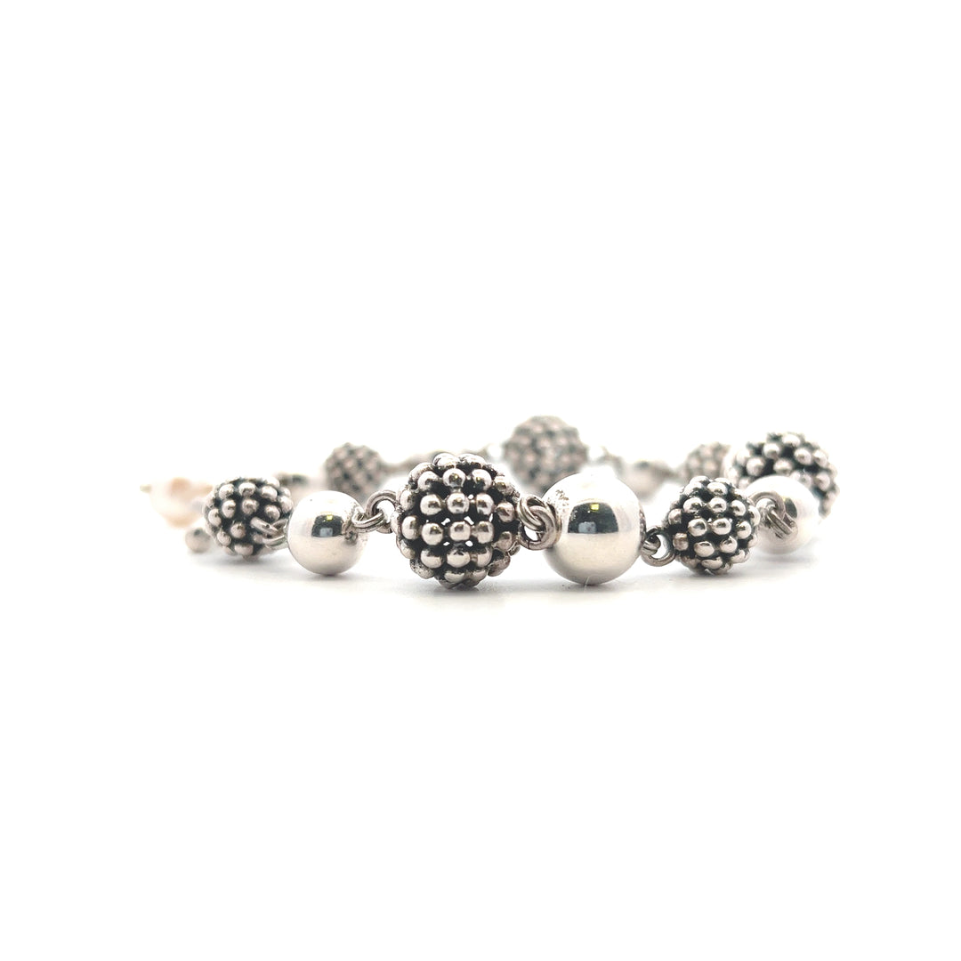 Estate Sterling Silver Michael Dawkins Caviar Ball Bracelet