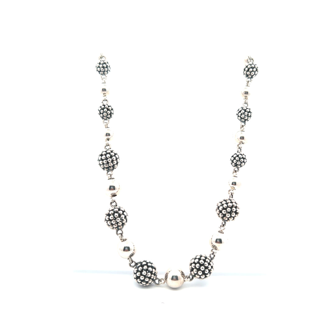 Estate Sterling Silver Michael Dawkins Caviar Ball Necklace