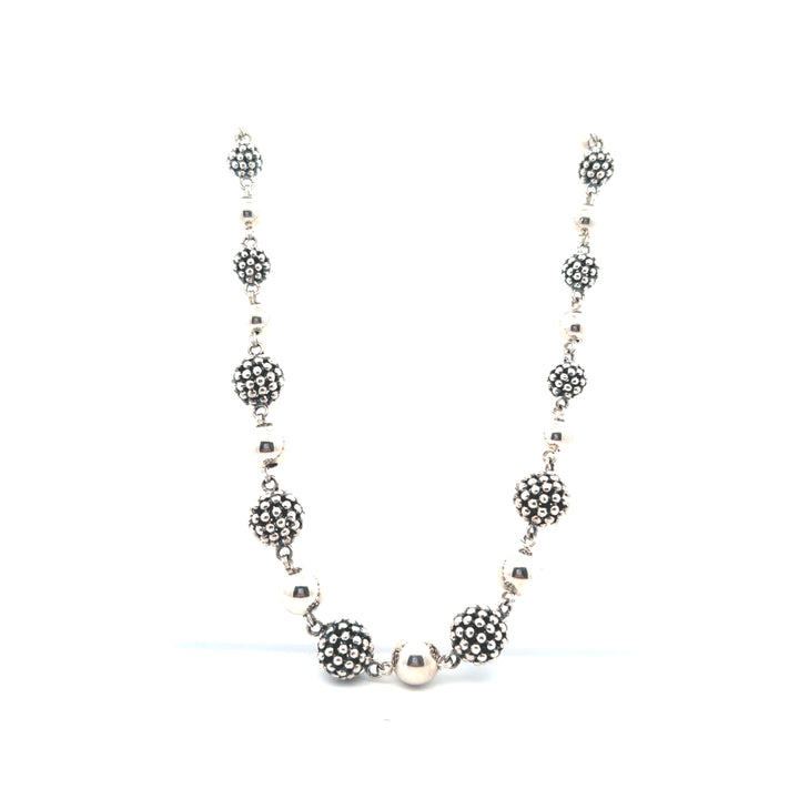Estate Sterling Silver Michael Dawkins Caviar Ball Necklace