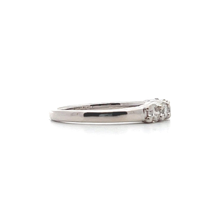 Estate 14K White Gold 0.55CTW Vintage Diamond Five-Stone Wedding Band
